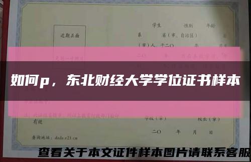 如何p，東北財經大學學位證書樣本縮略圖