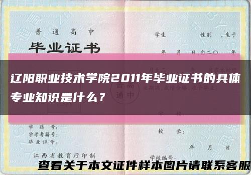 遼陽職業技術學院2011年畢業證書的具體專業知識是什么？縮略圖