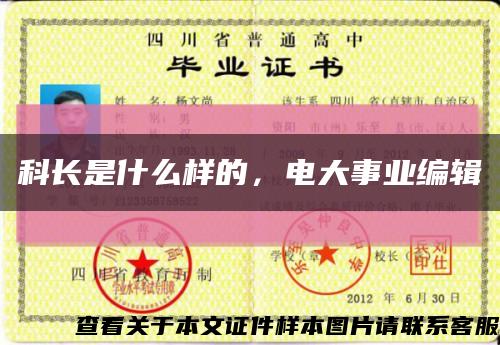 科長是什么樣的，電大事業編輯縮略圖