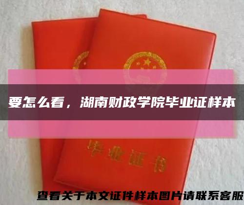 要怎么看，湖南財政學院畢業證樣本縮略圖