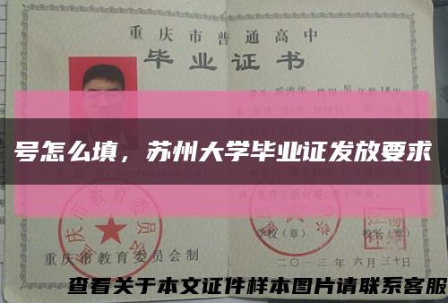 號怎么填，蘇州大學畢業證發放要求縮略圖