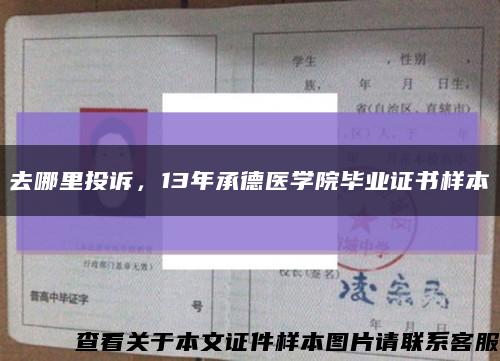 去哪里投訴，13年承德醫學院畢業證書樣本縮略圖