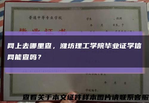 網上去哪里查，濰坊理工學院畢業證學信網能查嗎？縮略圖
