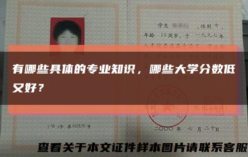 有哪些具體的專業知識，哪些大學分數低又好？縮略圖
