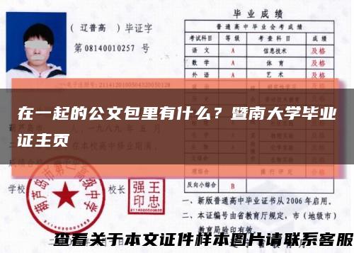 在一起的公文包里有什么？暨南大學畢業證主頁縮略圖