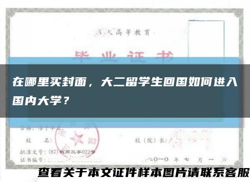 在哪里買封面，大二留學生回國如何進入國內大學？縮略圖