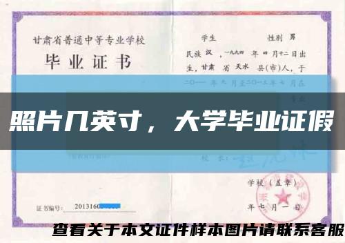 照片幾英寸，大學畢業證假縮略圖