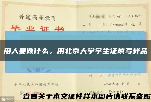 用人要做什么，用北京大學學生證填寫樣品縮略圖