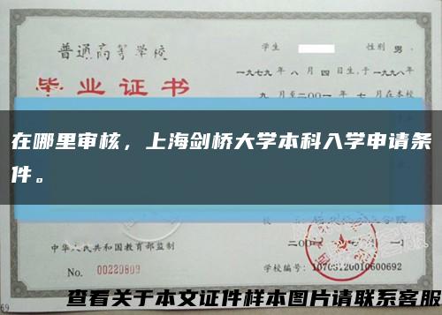 在哪里審核，上海劍橋大學本科入學申請條件?？s略圖