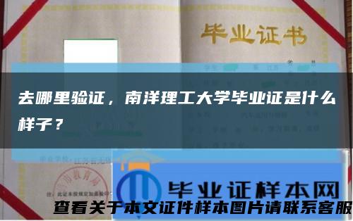去哪里驗證，南洋理工大學畢業證是什么樣子？縮略圖