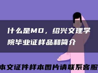 什么是MD，紹興文理學院畢業證樣品和簡介縮略圖