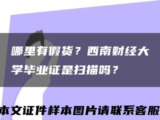 哪里有假貨？西南財經大學畢業證是掃描嗎？縮略圖