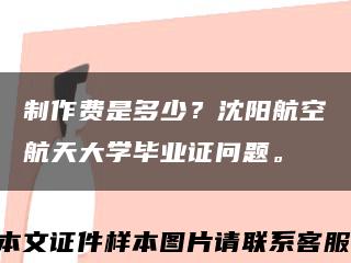 制作費是多少？沈陽航空航天大學畢業證問題?？s略圖