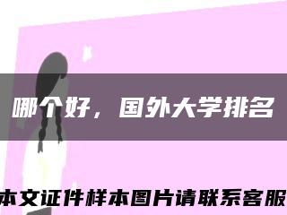 哪個好，國外大學排名縮略圖