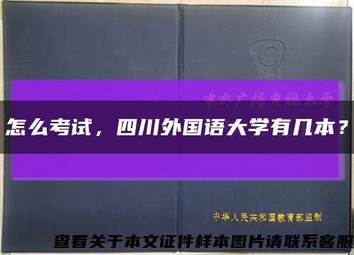 怎么考試，四川外國語大學有幾本？縮略圖