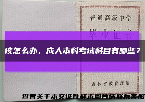 該怎么辦，成人本科考試科目有哪些？縮略圖