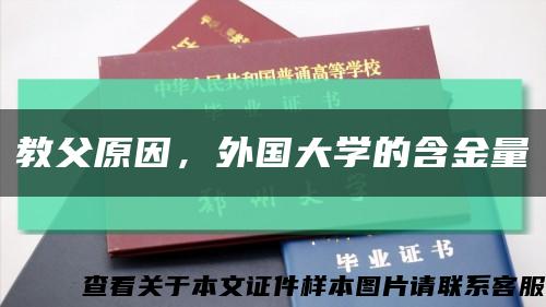 教父原因，外國大學的含金量縮略圖