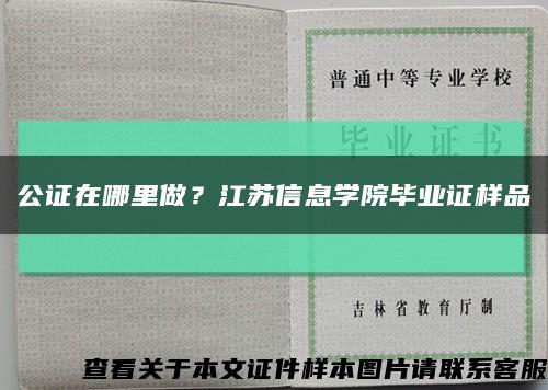 公證在哪里做？江蘇信息學院畢業證樣品縮略圖