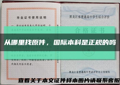 從哪里找原件，國際本科是正規的嗎縮略圖