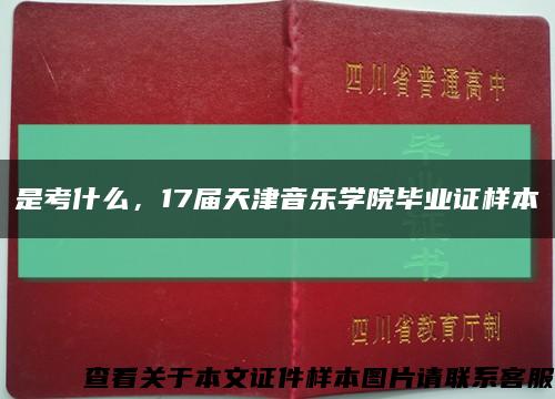 是考什么，17屆天津音樂學院畢業證樣本縮略圖