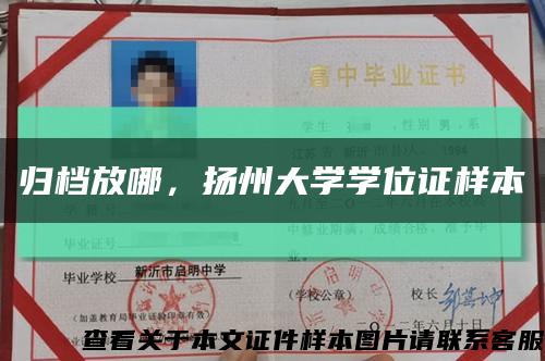 歸檔放哪，揚州大學學位證樣本縮略圖