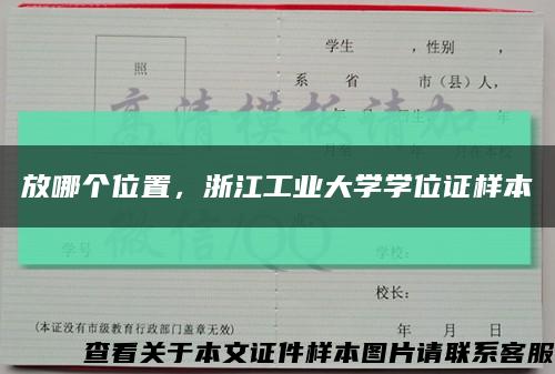 放哪個位置，浙江工業大學學位證樣本縮略圖
