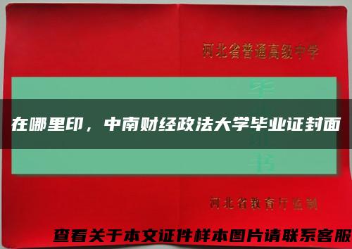 在哪里印，中南財經政法大學畢業證封面縮略圖