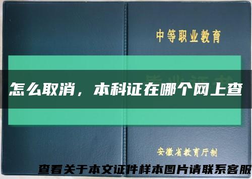 怎么取消，本科證在哪個網上查縮略圖