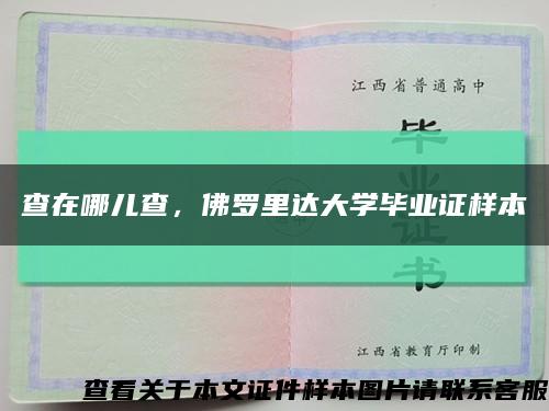 查在哪兒查，佛羅里達大學畢業證樣本縮略圖