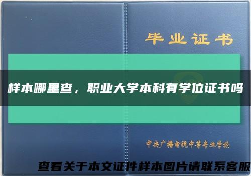樣本哪里查，職業大學本科有學位證書嗎縮略圖