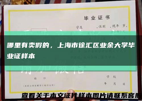 哪里有賣假的，上海市徐匯區業余大學畢業證樣本縮略圖