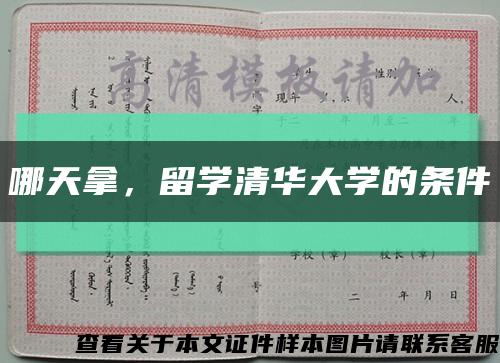 哪天拿，留學清華大學的條件縮略圖