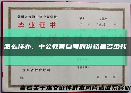 怎么樣辦，中公教育自考的價格是多少錢縮略圖