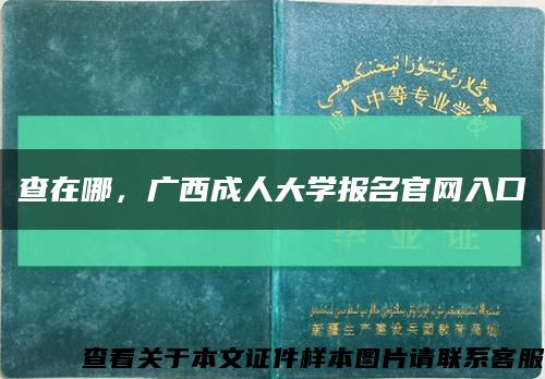 查在哪，廣西成人大學報名官網入口縮略圖