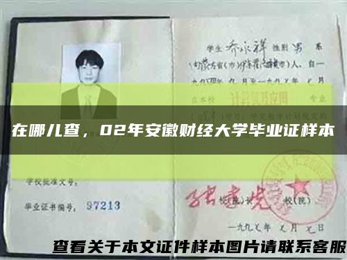 在哪兒查，02年安徽財經大學畢業證樣本縮略圖