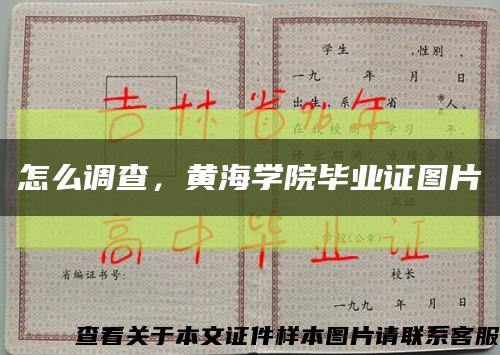 怎么調查，黃海學院畢業證圖片縮略圖