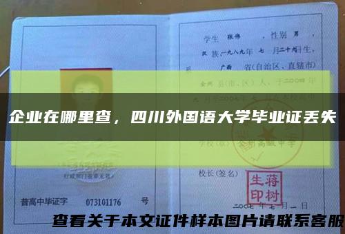 企業在哪里查，四川外國語大學畢業證丟失縮略圖