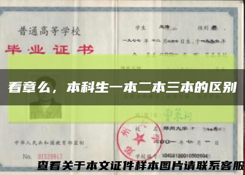 看章么，本科生一本二本三本的區別縮略圖