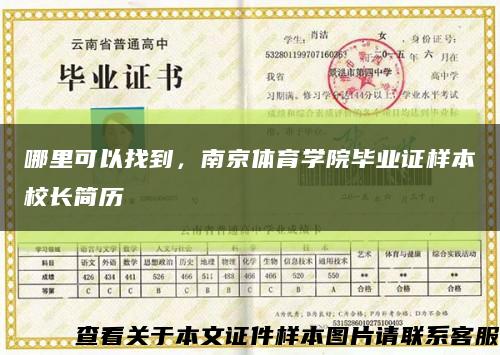哪里可以找到，南京體育學院畢業證樣本校長簡歷縮略圖