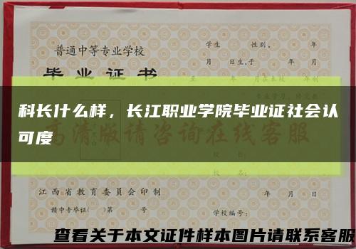 科長什么樣，長江職業學院畢業證社會認可度縮略圖