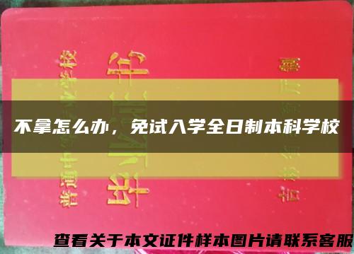 不拿怎么辦，免試入學全日制本科學?？s略圖