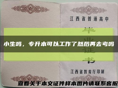 小生嗎，專升本可以工作了然后再去考嗎縮略圖