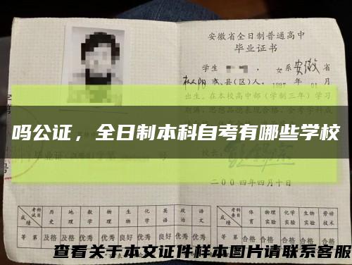 嗎公證，全日制本科自考有哪些學?？s略圖
