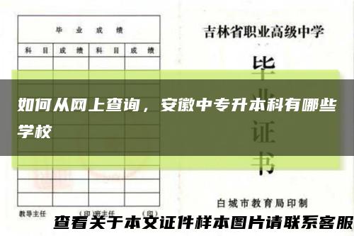 如何從網上查詢，安徽中專升本科有哪些學?？s略圖
