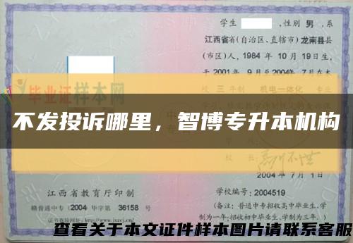 不發投訴哪里，智博專升本機構縮略圖