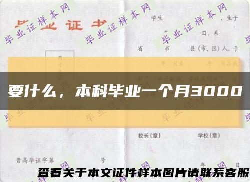 要什么，本科畢業一個月3000縮略圖