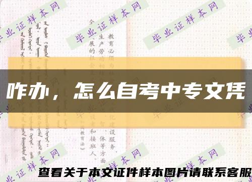 咋辦，怎么自考中專文憑縮略圖