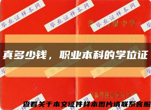 真多少錢，職業本科的學位證縮略圖