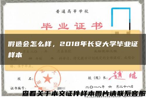 假造會怎么樣，2018年長安大學畢業證樣本縮略圖