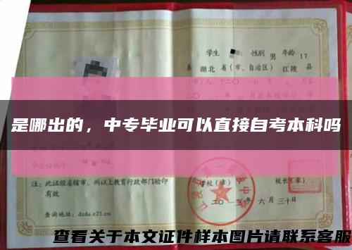 是哪出的，中專畢業可以直接自考本科嗎縮略圖